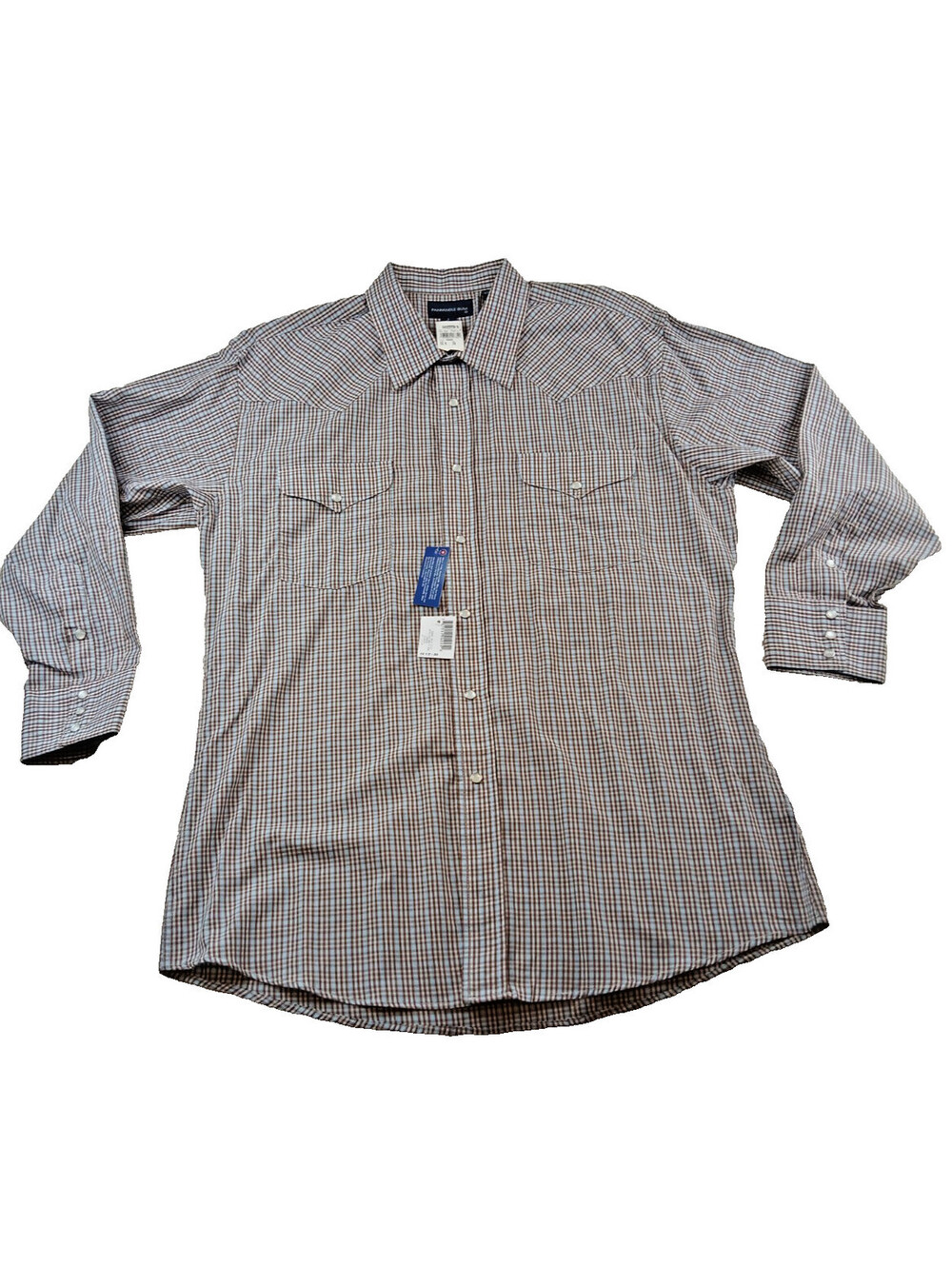 Panhandle Slim Western Shirt Mens Plaid Pearl Snap Long Sleeve 16.5-34 NEW w/Tag